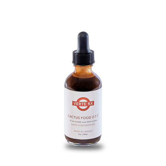 Verte RX Wholesale | Cactus Food 2-7-7 2oz/60ml bottle of super concentrated cacti/succulent growth boosting plant food.